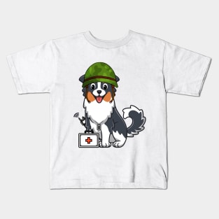 First aid military collie dog Kids T-Shirt